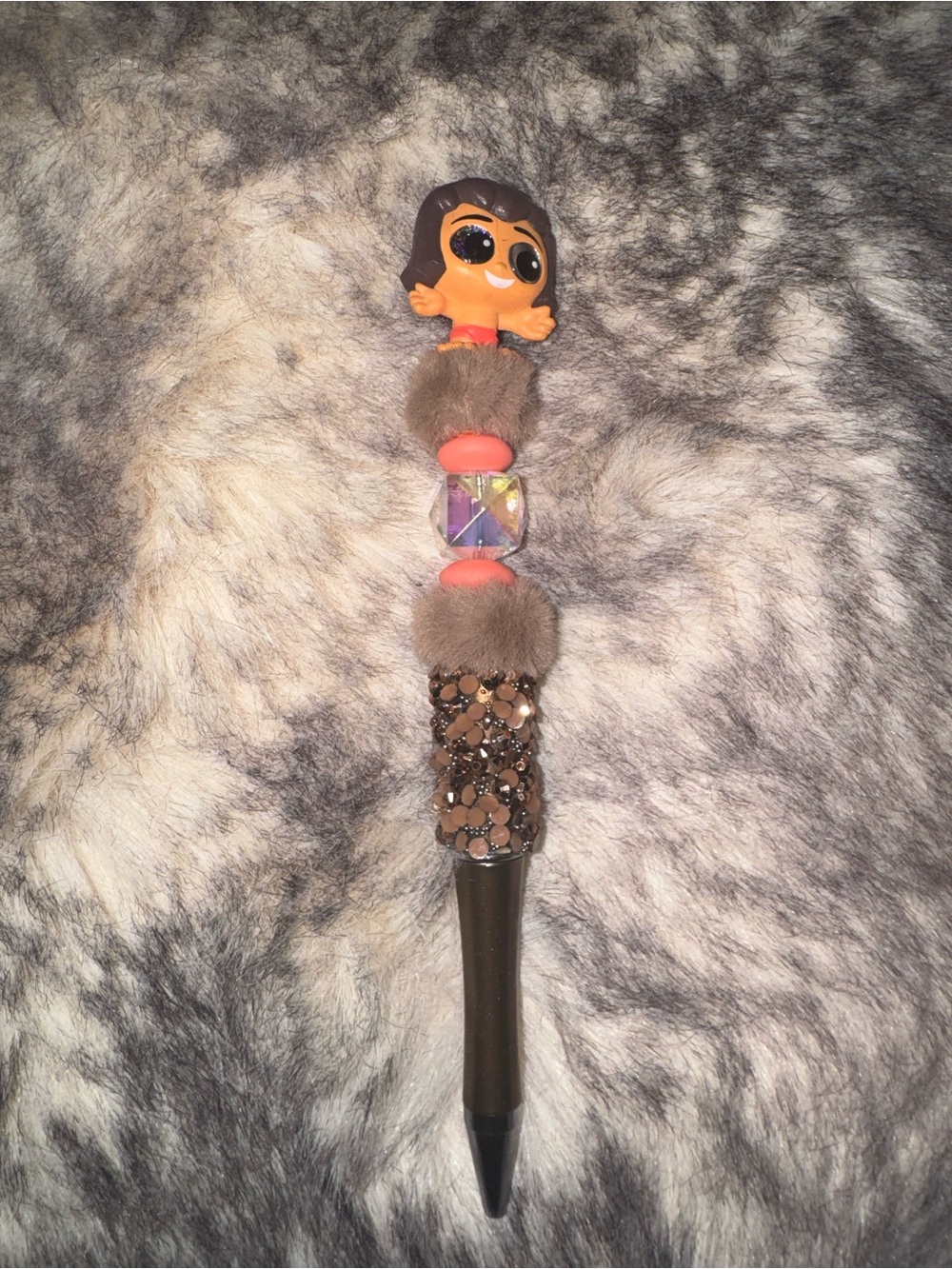 Mowgli Doorable ink pen Cute Brown Plush Bead Pen
